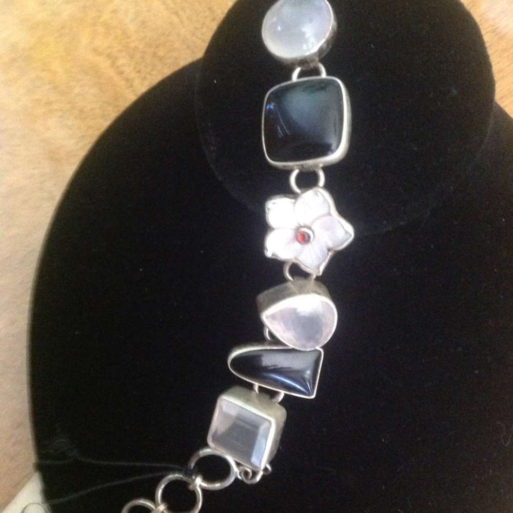 Sterling link multi stone previous - Picture 2 of 4